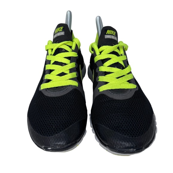 Nike Free 3.0 V2 Running Sneakers 354574-003 Lace Up‎ Low Top Black Green 6.5 - Picture 5 of 8